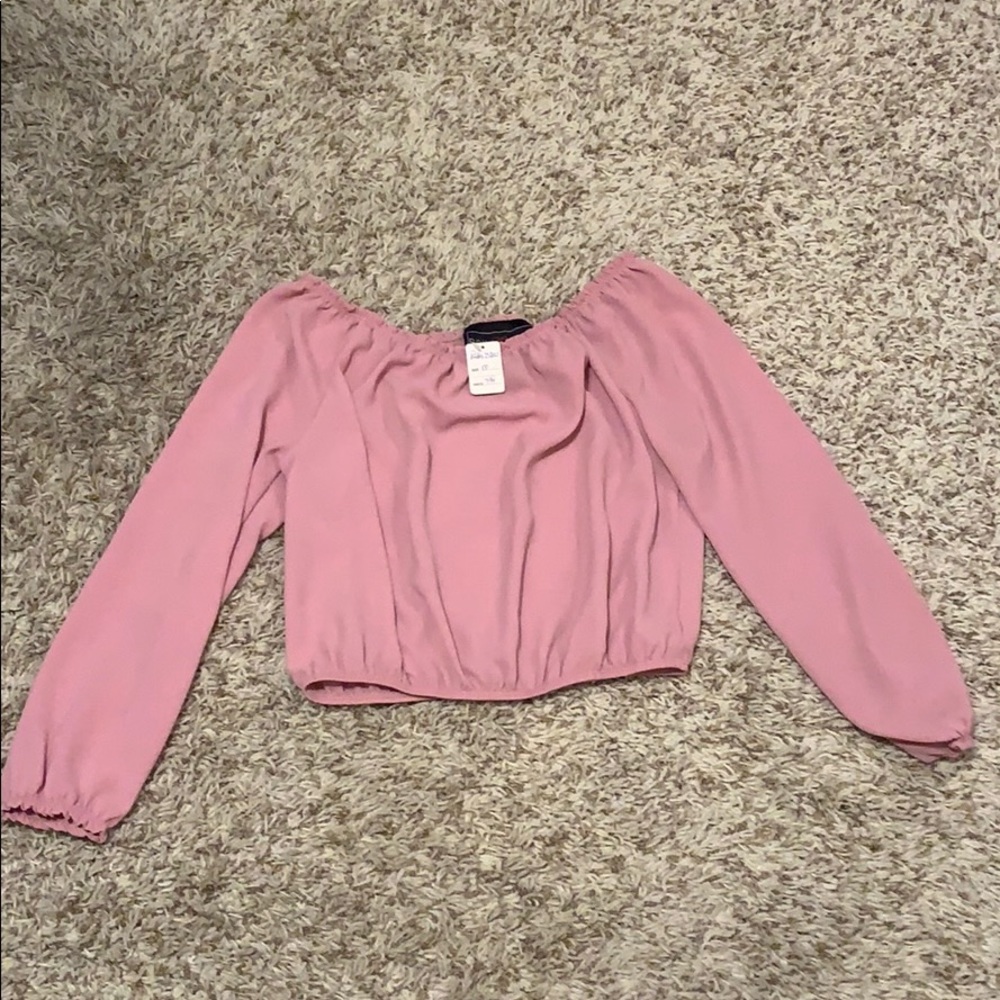 Pink Off the Shoulder Crop Top